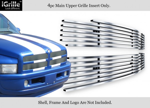 Stainless Billet 4 Pc Grille Inserts 94-01 Dodge Ram Non Sport - Click Image to Close